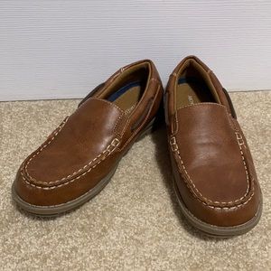 Brand new boys brown pleather loafers